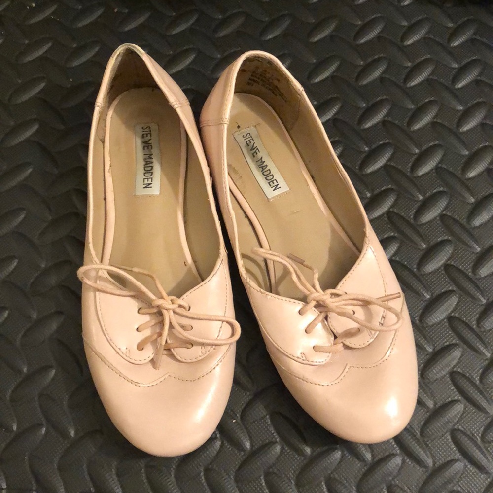 Pink Steve Madden Lace Up Tuxx Ballet Flats